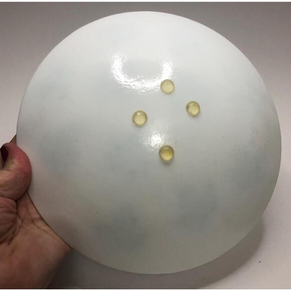 Vintage White w/ Blue Maple Leaf Fused Art Glass Bowl Plate Artisan - Picture 4 of 4